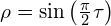 \rho = \sin\left(\frac{\pi}{2}\tau\right)