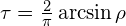 \tau = \frac{2}{\pi}\arcsin \rho